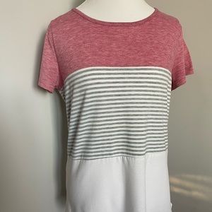 Yunjey Women Short Sleeve Shirt, Medium, multicolors: white, gray & pink